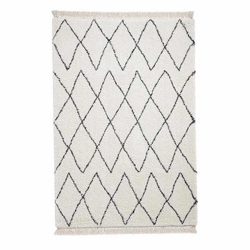 Boho 8280 Modern Moroccan Berber Soft Plush Shaggy White/Black Rug-Think Rugs-Rug Love - The Most Loved Rug Store